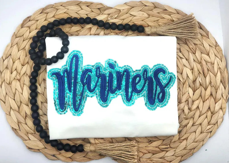 Embroidered Sequin Marines Short Sleeve Shirt