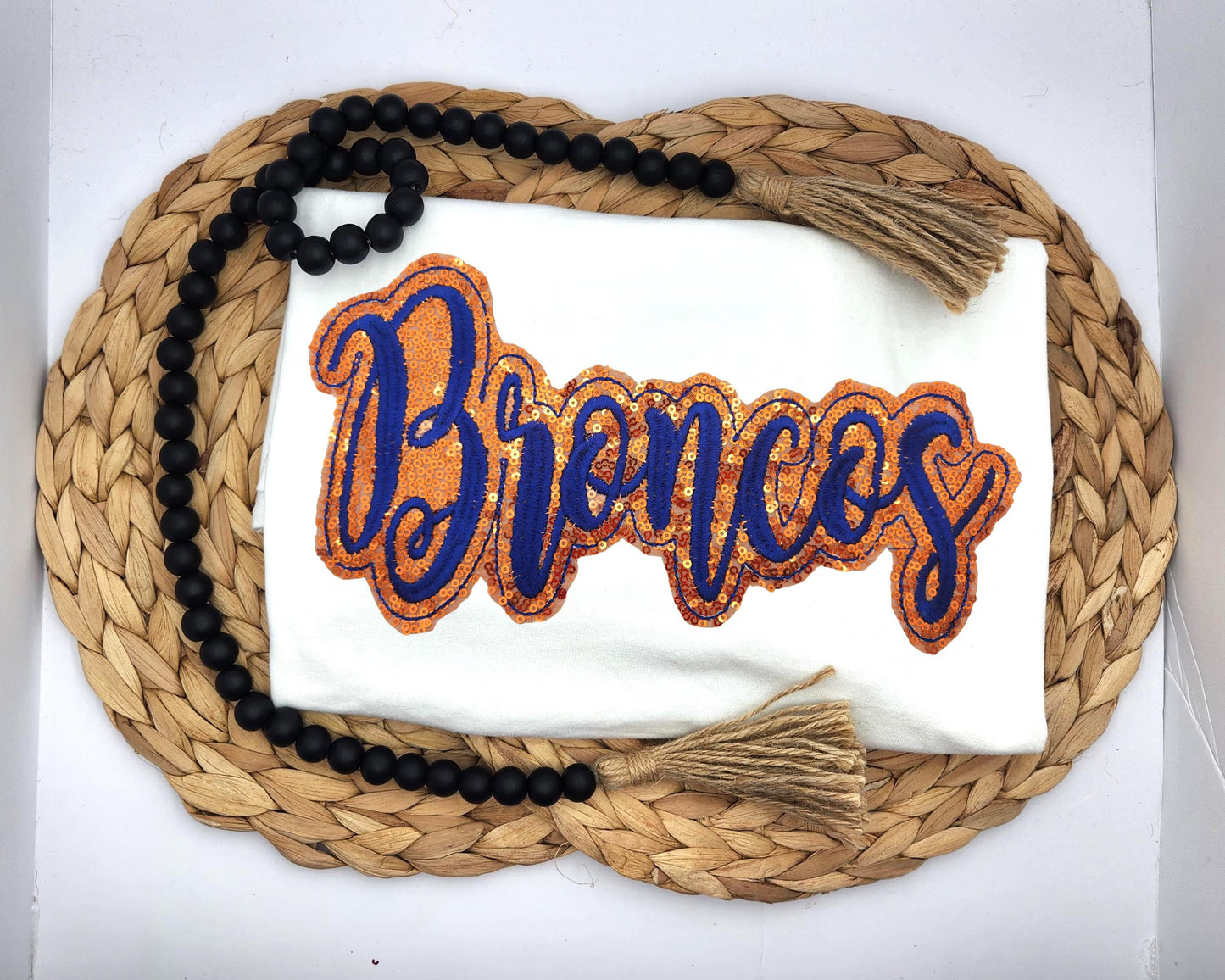 Sequin Broncos Short Sleeve Shirt