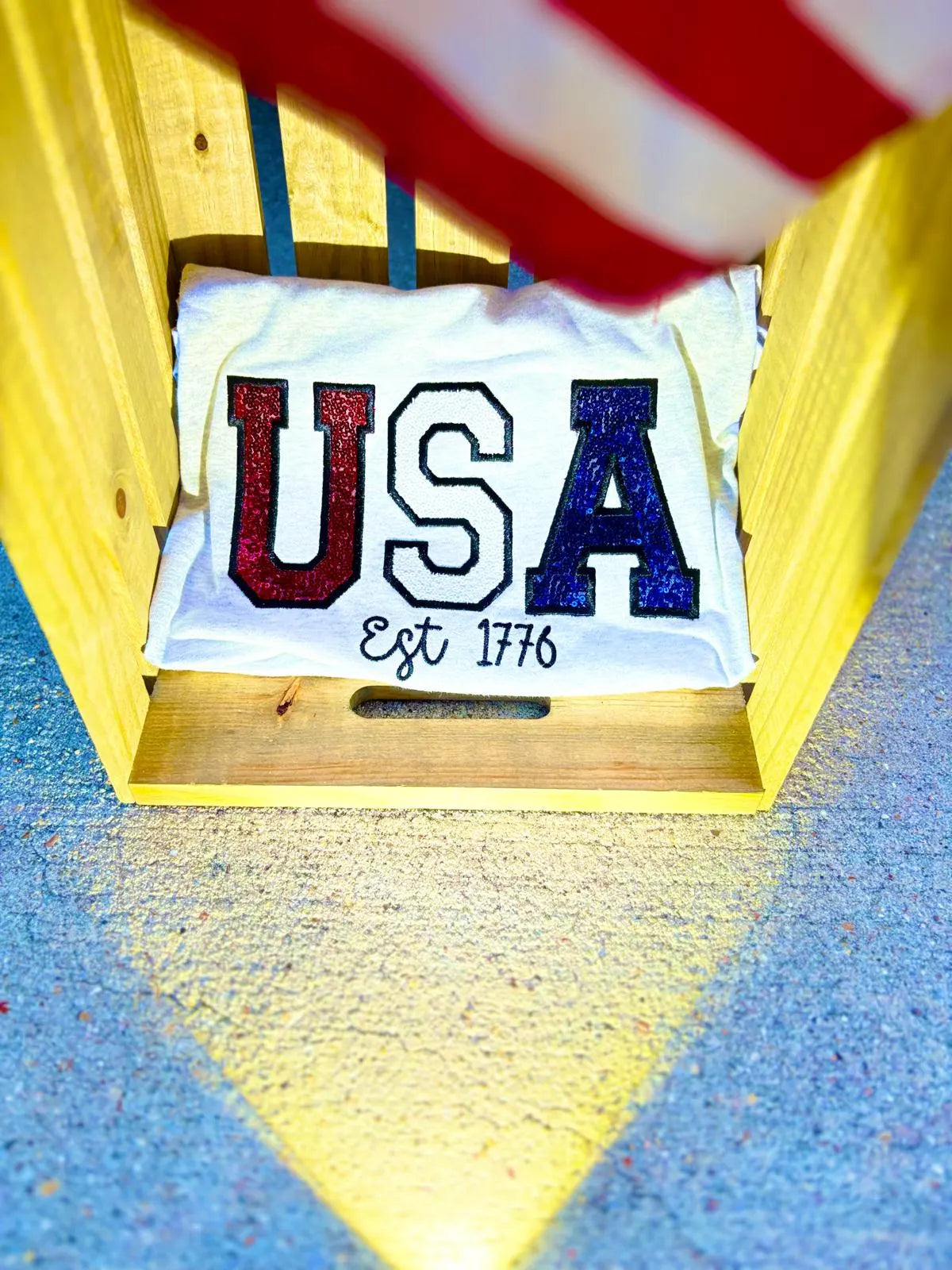 Sequin USA Patriotic T-Shirt: 4th of July Sparkly Top