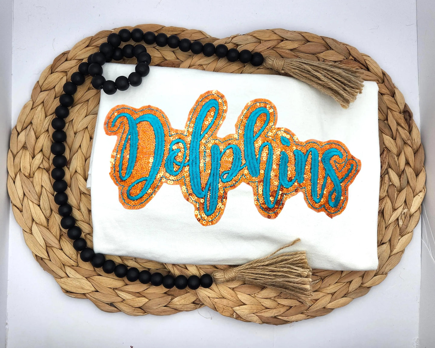 Sequin Dolphins Short Sleeve Shirt