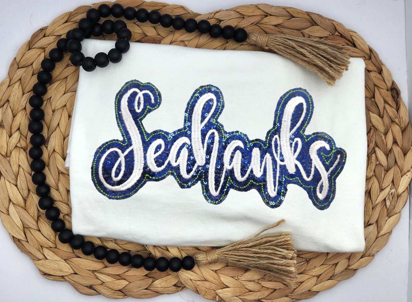 Sequin Seahawks Short Sleeve Shirt