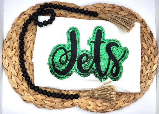 New York Jets Sequin Embroidered Short Sleeve T-Shirt – Game Day Fan Tee