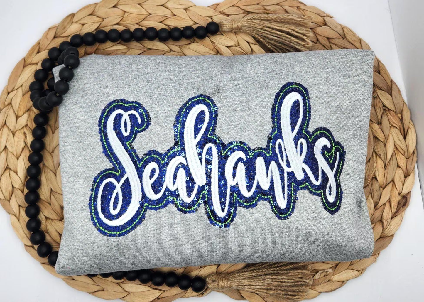Sequin Seahawks Short Sleeve Shirt