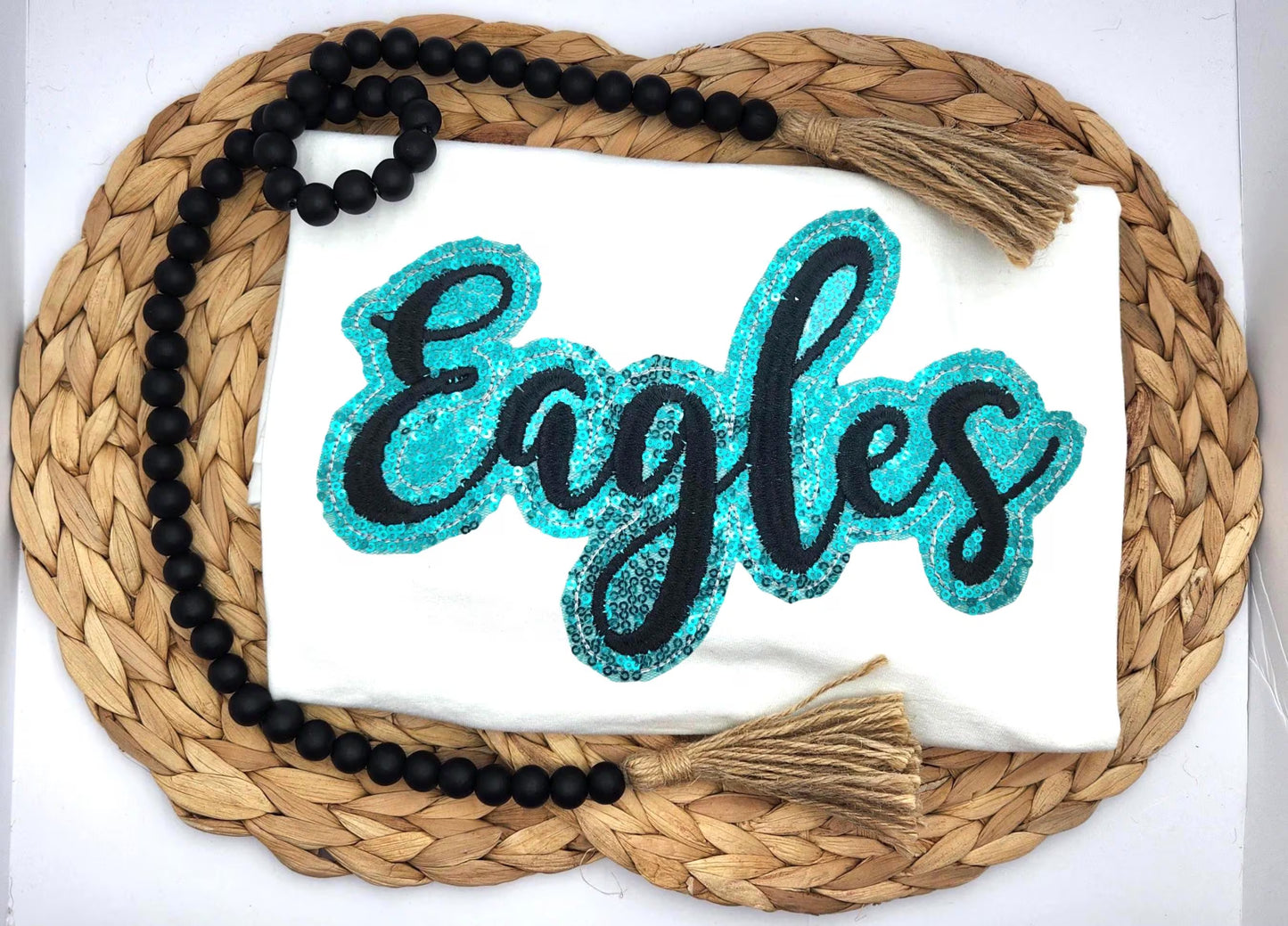 Sequin Eagles Short Sleeve Shirt