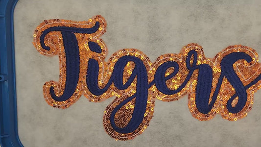 Embroidered Sequin Tigers Short Sleeve Shirt